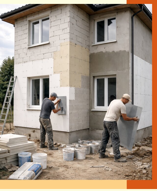 Утепление дома из газобетона в Гулькевичах от 4357 руб./м² — заказать у ТепломастерГль